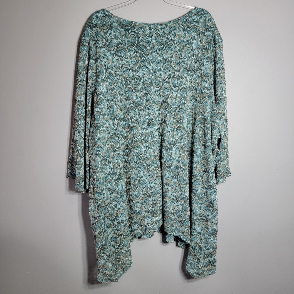 Maggie Barnes for‎ Catherines 5X Turquoise Paisley Lace Overlay Tunic Top - Picture 4 of 7